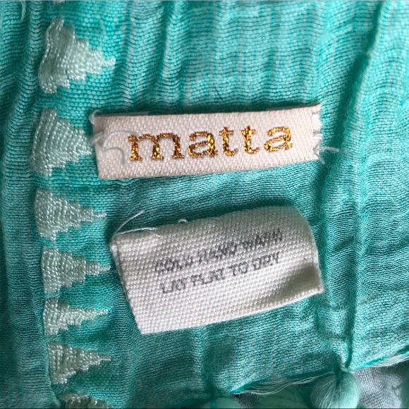 MATTA Mint Green Scarf with Tassels - Picture 3 of 5